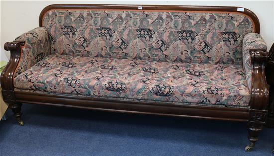 A Victorian mahogany framed sofa 196cm